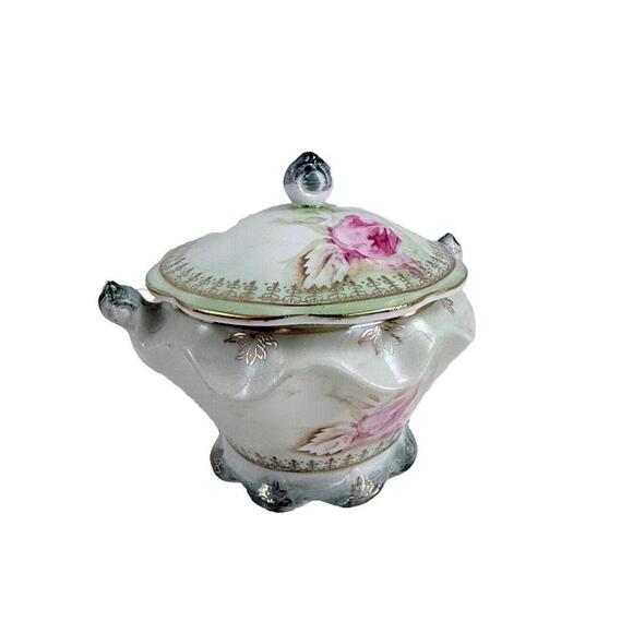 Antique Hand Painted Nippon Porcelain Trinket/ Lidded Bowl- Mint Late1890s-1900s - Picture 2 of 7